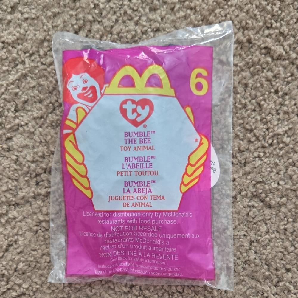 NWT McDonald's TY Beanie Baby Bumble the Bee